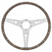 Steering Wheel, 15 inch, mahogany with rivets, Y spoke with holes, Moto-Lita