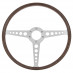 Steering Wheel, 16 inch, mahogany, T spoke with holes, Moto-Lita