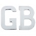 GB Letter Set, self adhesive, chrome