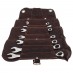 Spanner Set, imperial, leather tool roll, 8 piece