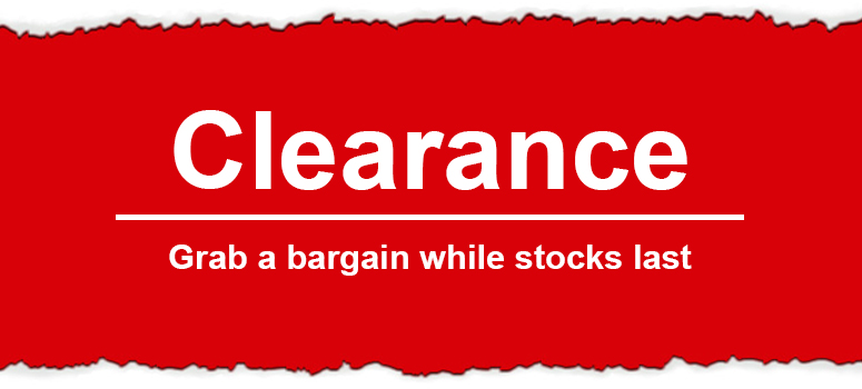 Grab yourself a clearance bargain with massive savings!