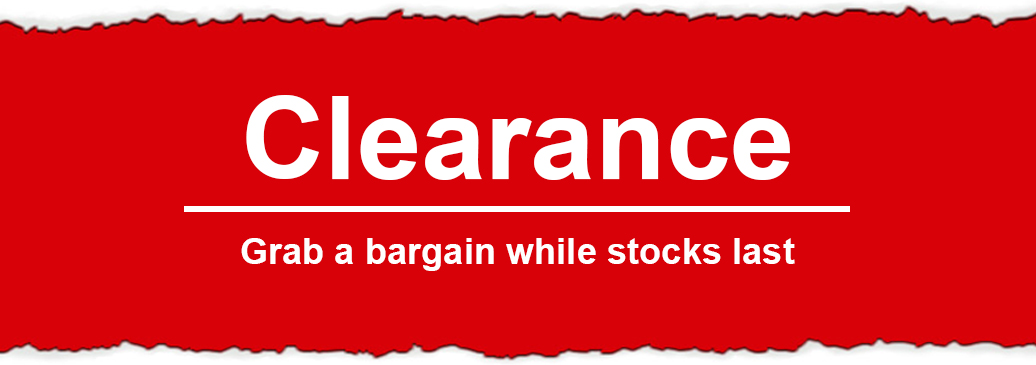 Grab yourself a clearance bargain with massive savings!